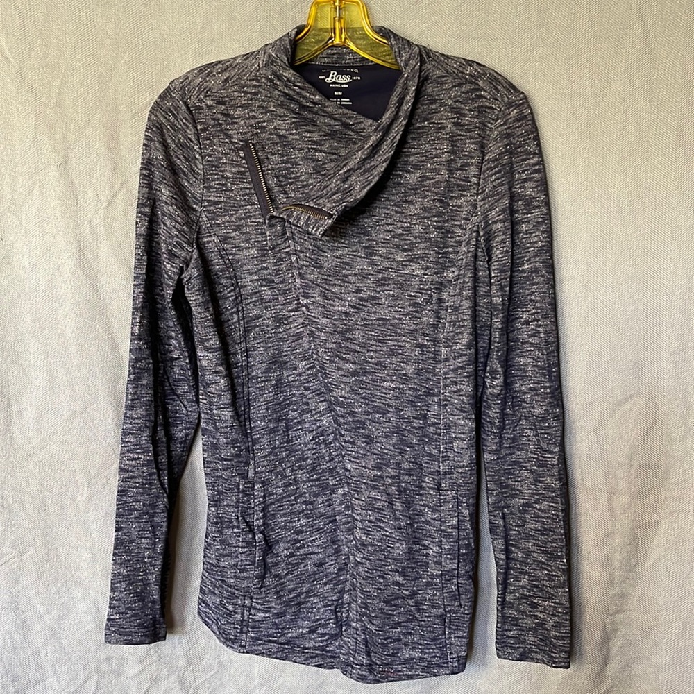 Women’s blue jacket, with cute zipper. Size medium. G.H. Bass